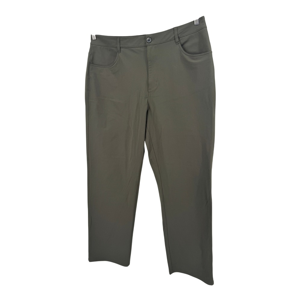 Vuori Meta Pants Mens 36 Olive Green Stretch Performance Activewear Chino